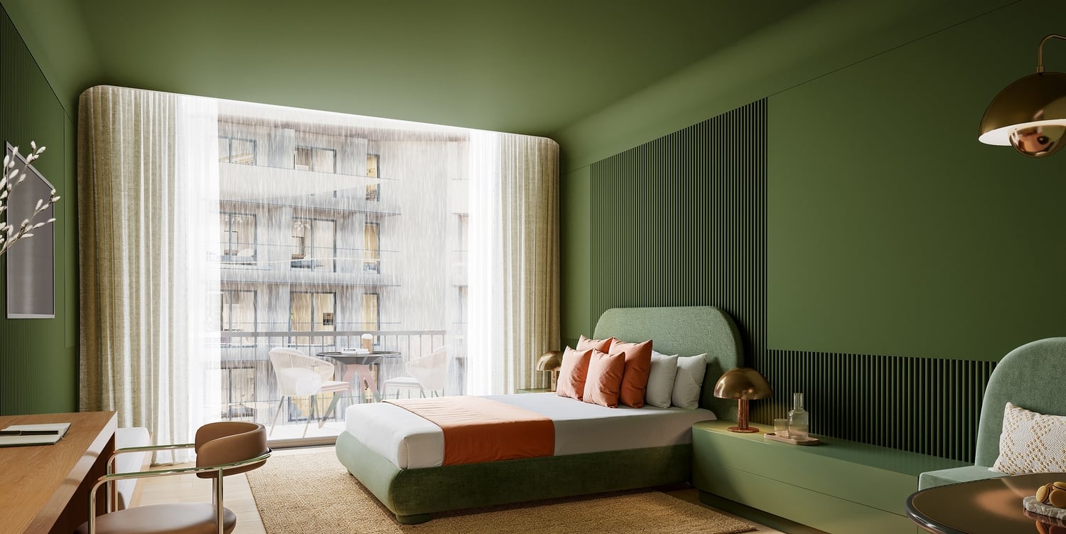 Hygge Hotel by The Heart of Europe, image 3 of 7. Render supplied by developer.