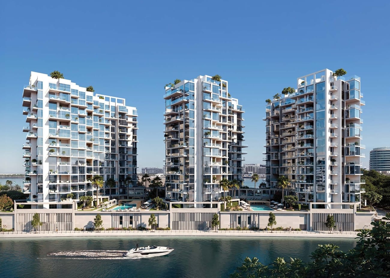 Bab Al Qasr Canal View Residence 22 by Burtville Developments in Al Raha Beach, render supplied by developer
