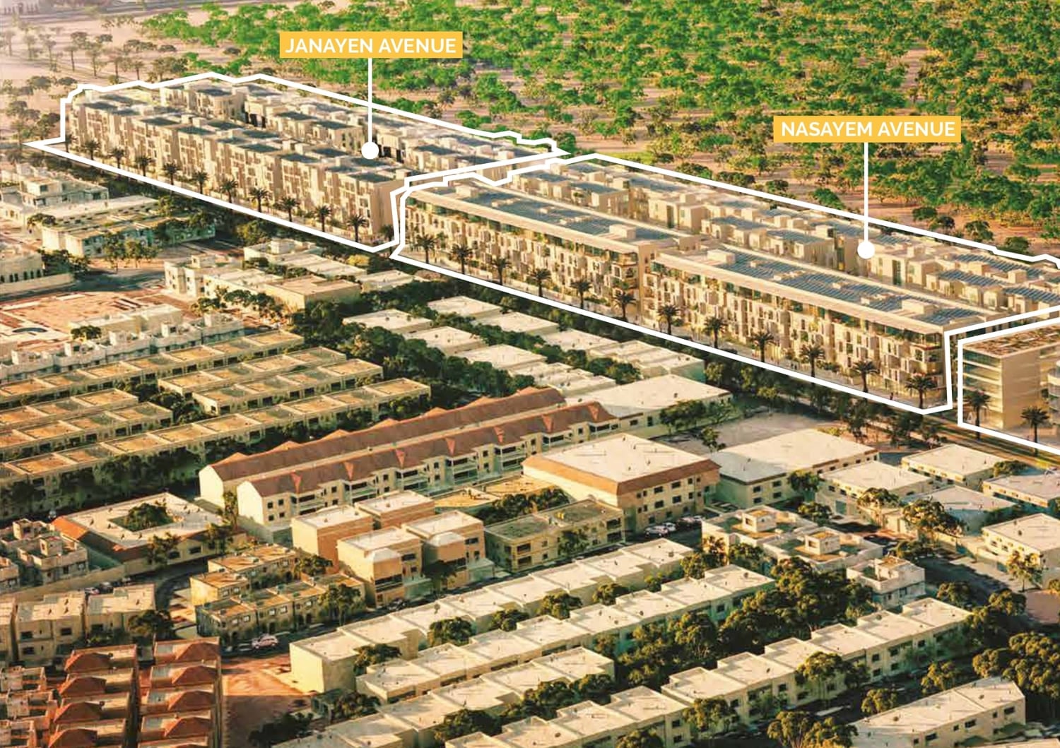 Janayen Avenue by Dubai Investments, image 2 of 2. Render supplied by developer.