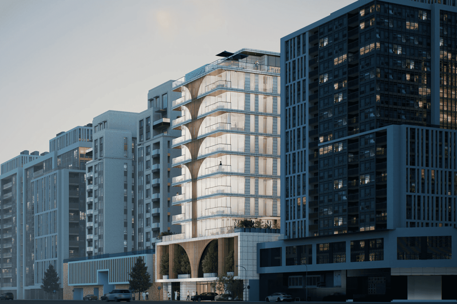 Whitestone Residences by Axiom Prime Real Estate Development, Jumeirah Garden City. Render supplied by developer.