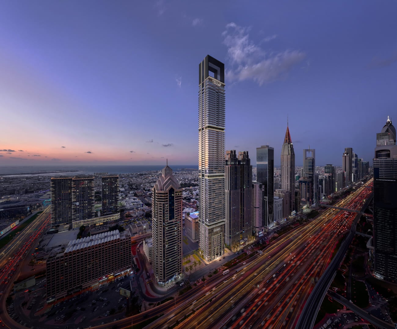 Trump International Hotel and Tower by Dar Global, image 2 of 15. Render supplied by developer.