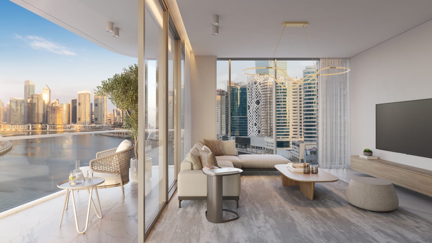 DG1 Living by Dar Global, image 5 of 10. Render supplied by developer.