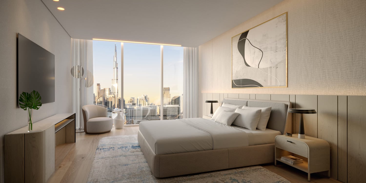 DG1 Living by Dar Global, image 6 of 10. Render supplied by developer.