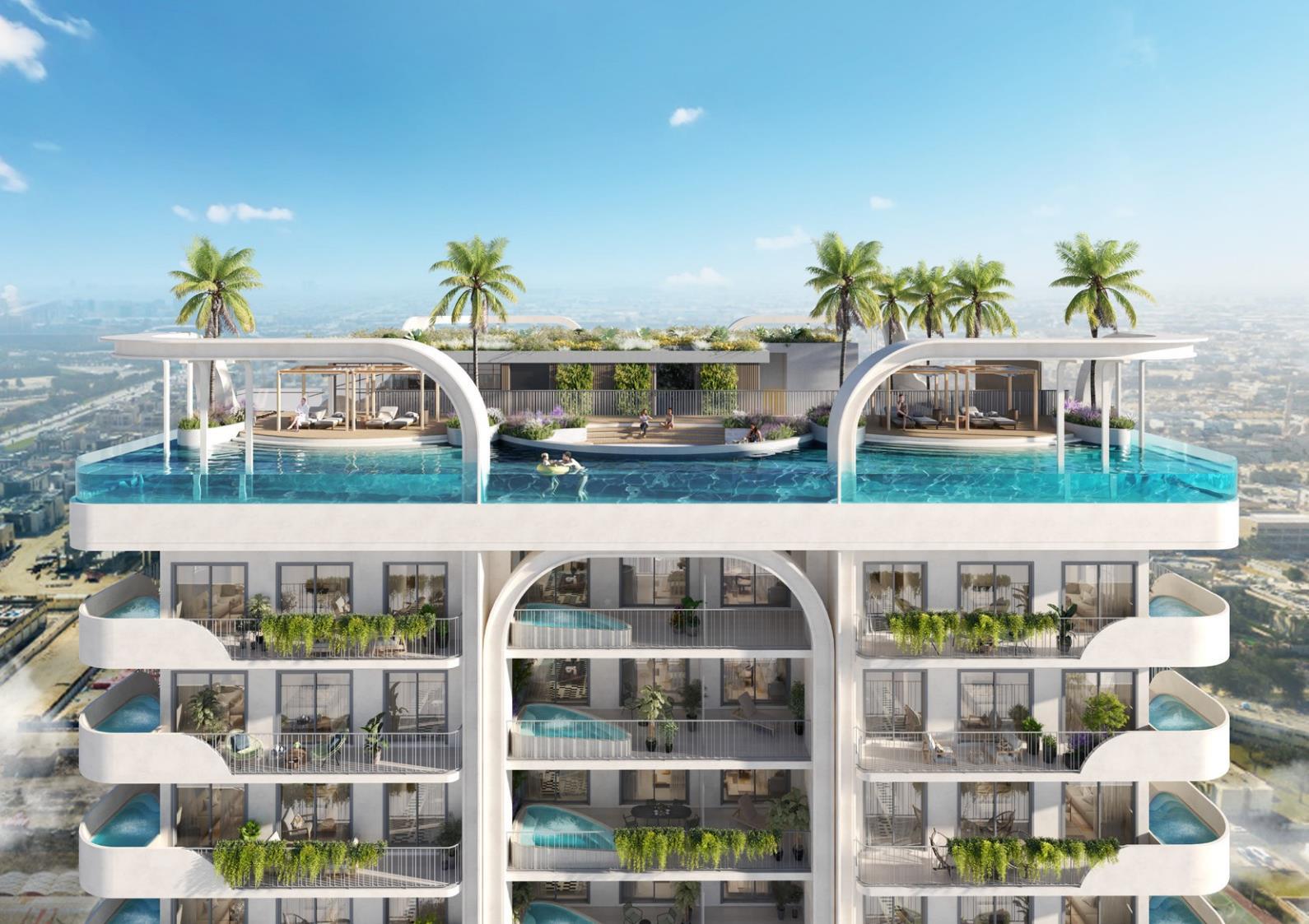 Weybridge Gardens 3 by LEOS Developments, Dubailand Residence Complex. Render supplied by developer.