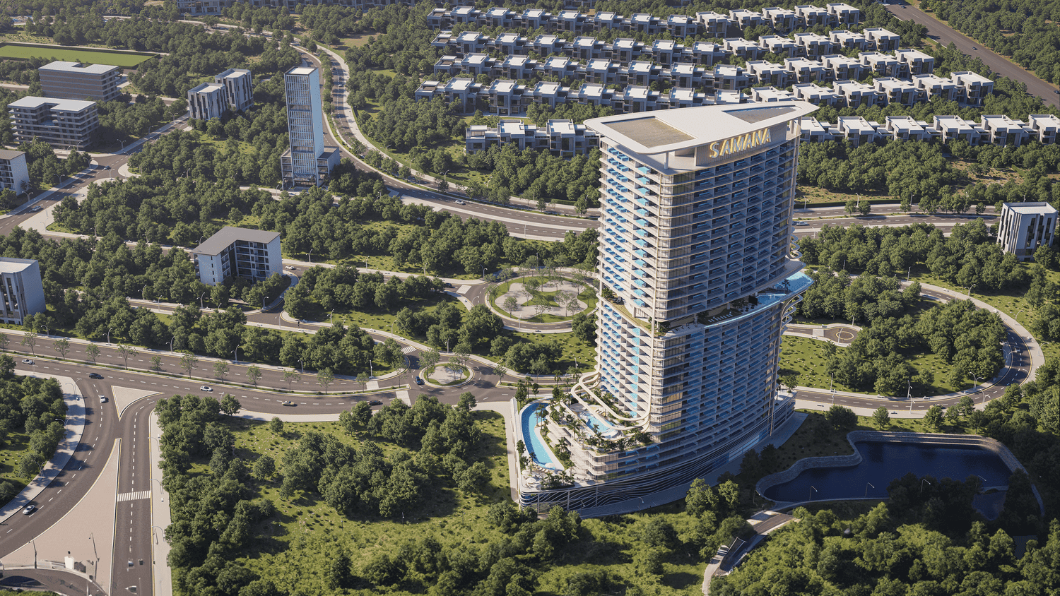 Samana Barari Heights, image 1 of 13. Render supplied by developer.