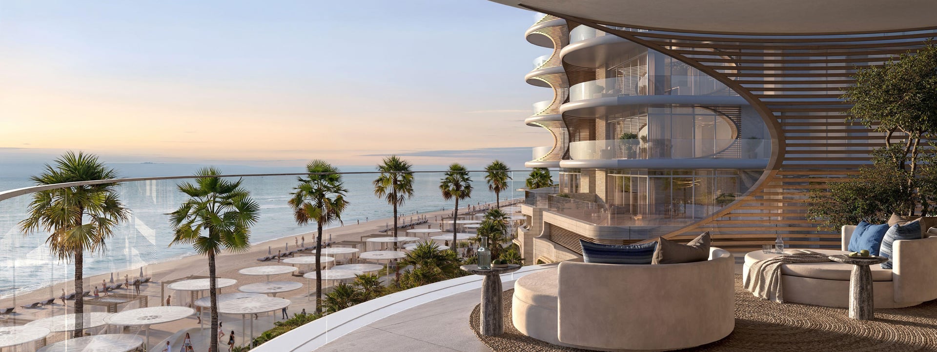 Fahid Beach Terraces by Aldar, image 3 of 14. Render supplied by developer.