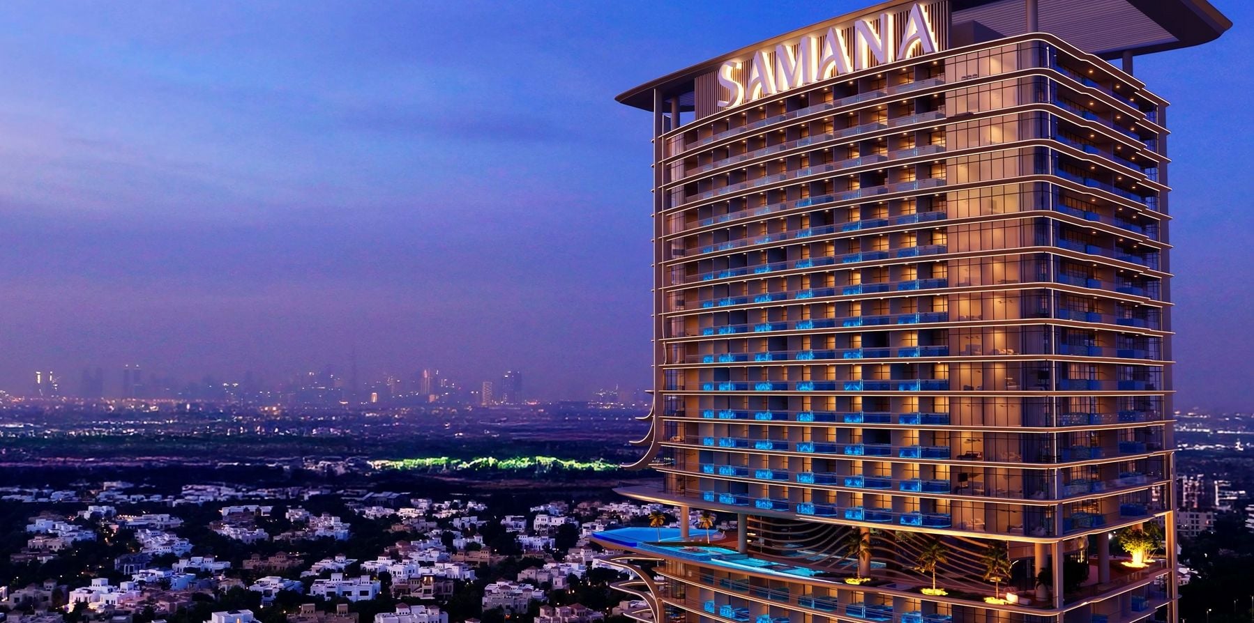Samana Barari Heights by Samana, Majan. Render supplied by developer.