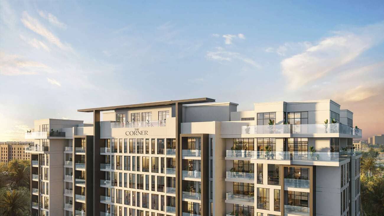The Corner by Arabian Gulf Properties, image 2 of 10. Render supplied by developer.