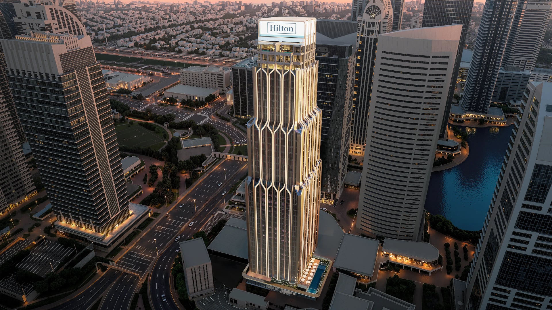 Hilton Residences Dubai JLT by Emirates Developments in JLT (Jumeirah Lake Towers), render supplied by developer