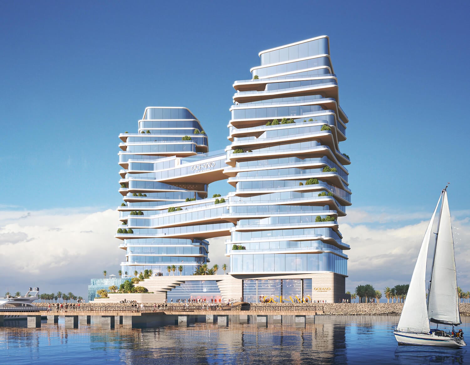 Oceano by The Luxe Developers, Al Marjan Island. Render supplied by developer.