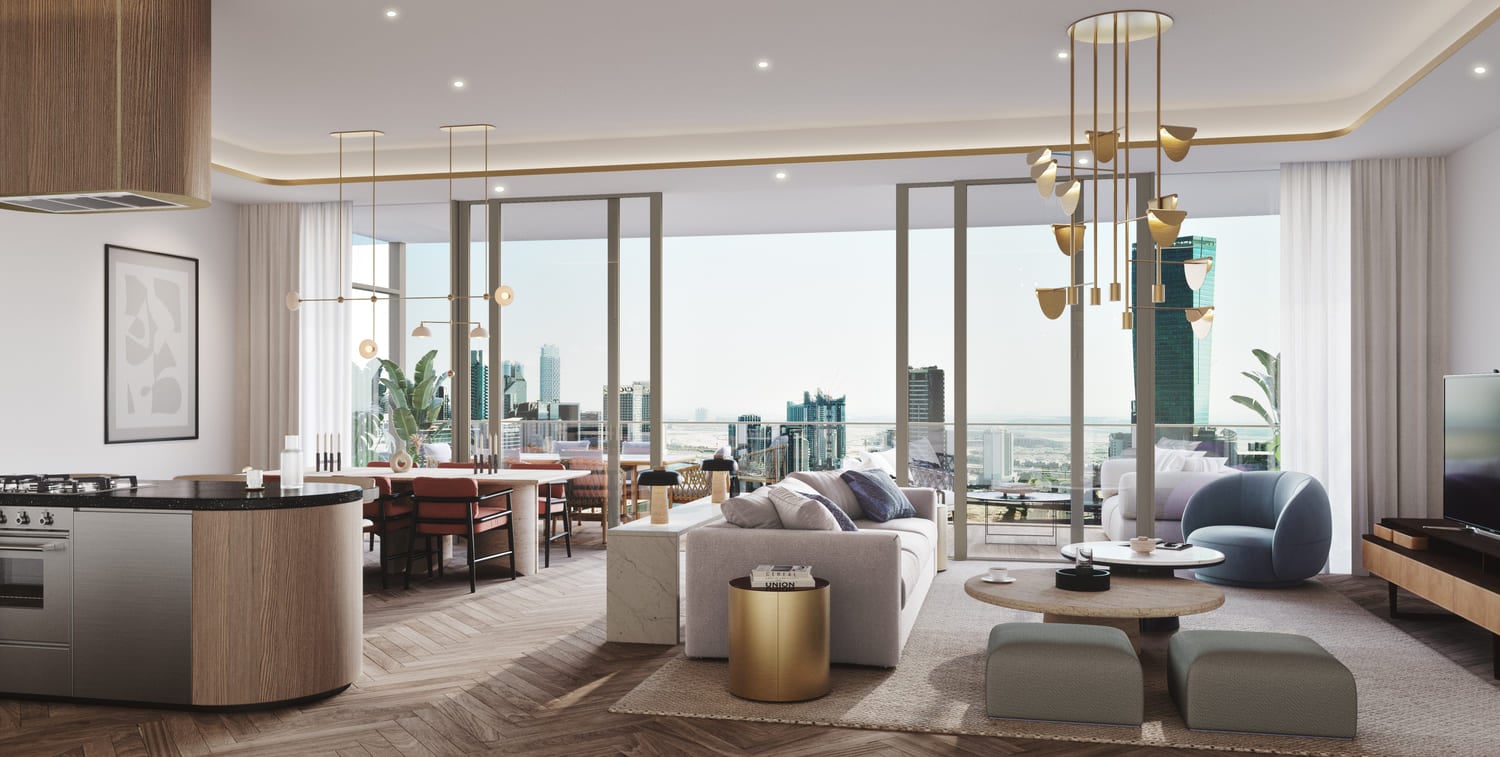 Peninsula Jumeirah living Business Bay by Select Group, image 8 of 12. Render supplied by developer.