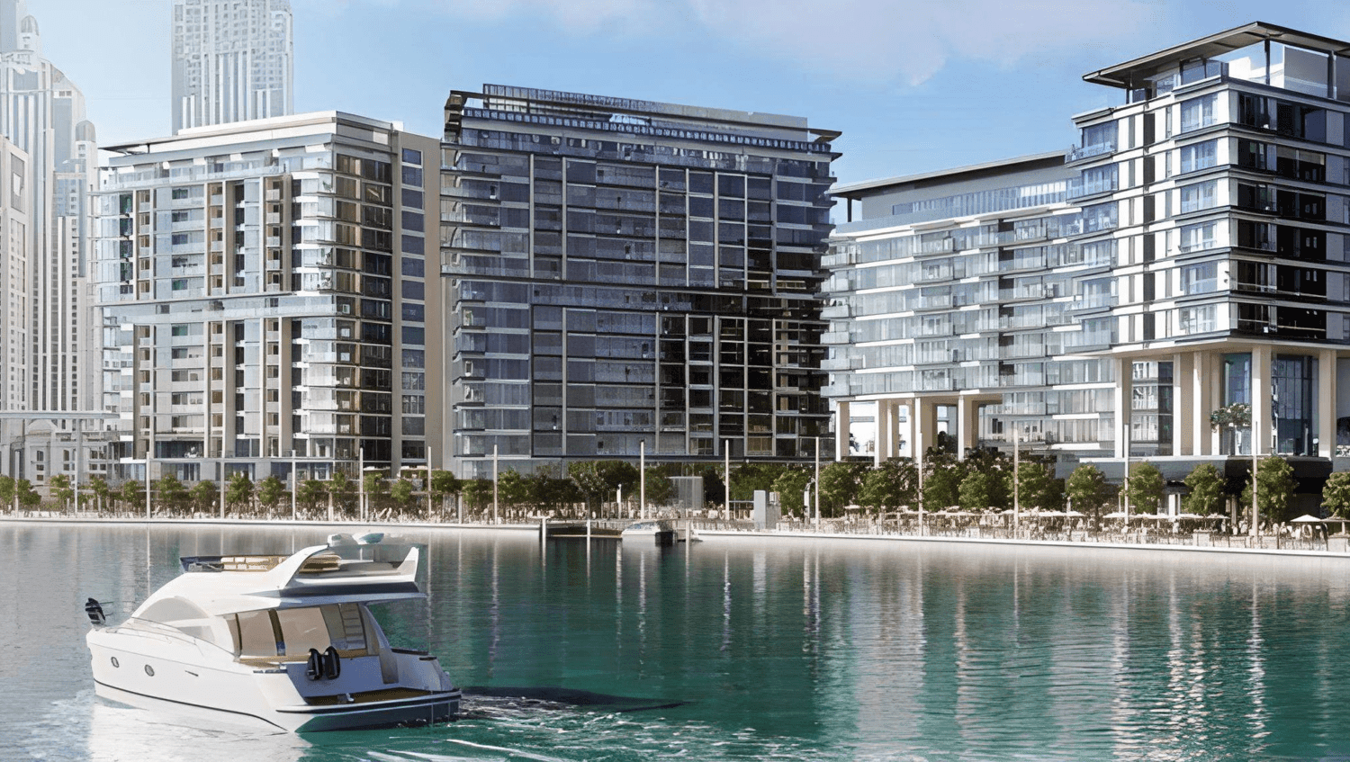 Canal Front Residences by Meydan, image 1 of 5. Render supplied by developer.