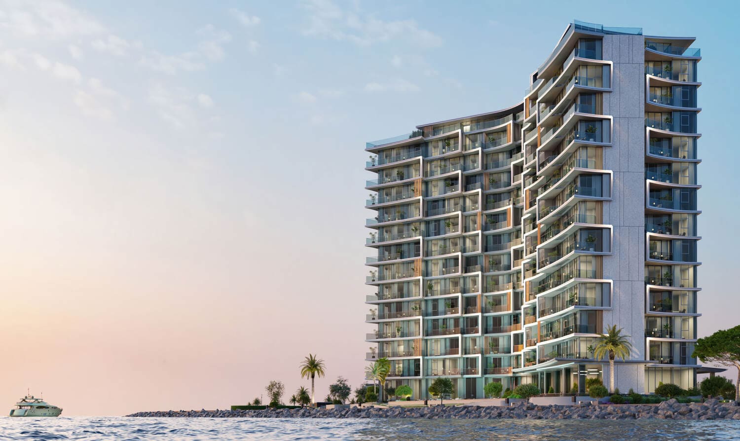 Cala del Mar by Ellington in Al Marjan Island, render supplied by developer