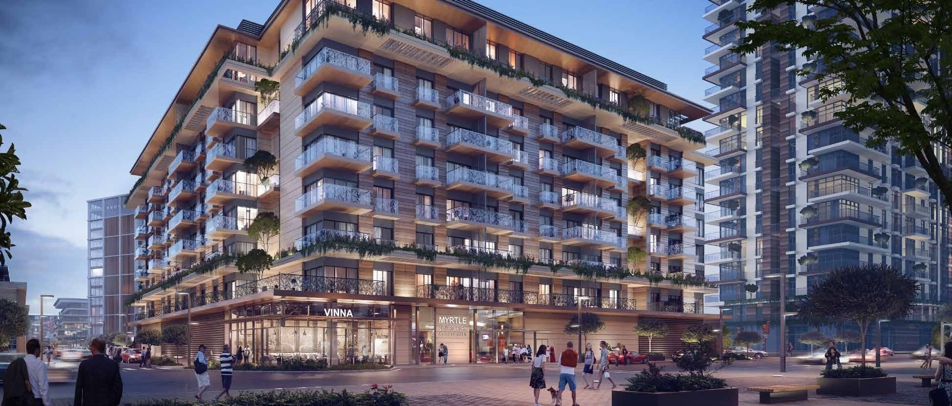 Myrtle Central Park by Meraas, DIFC (Dubai International Financial Center). Render supplied by developer.
