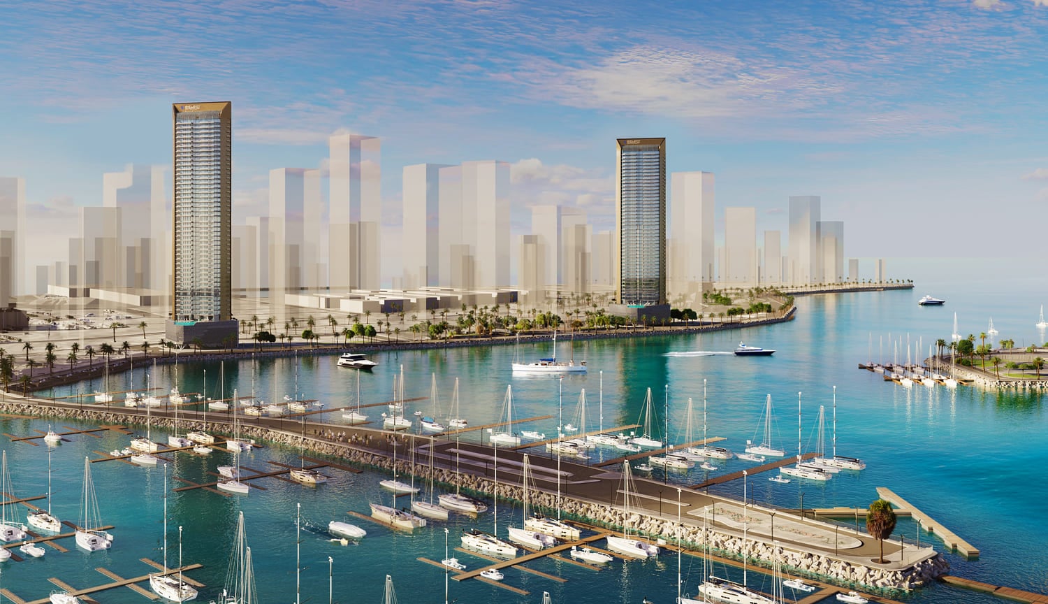 Nautica Towers by Select Group, Maritime City. Render supplied by developer.