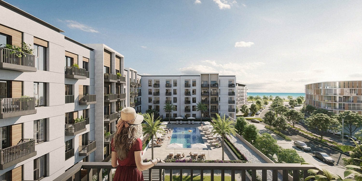 Mesk Residences Maryam Island by Eagle Hills, image 1 of 6. Render supplied by developer.