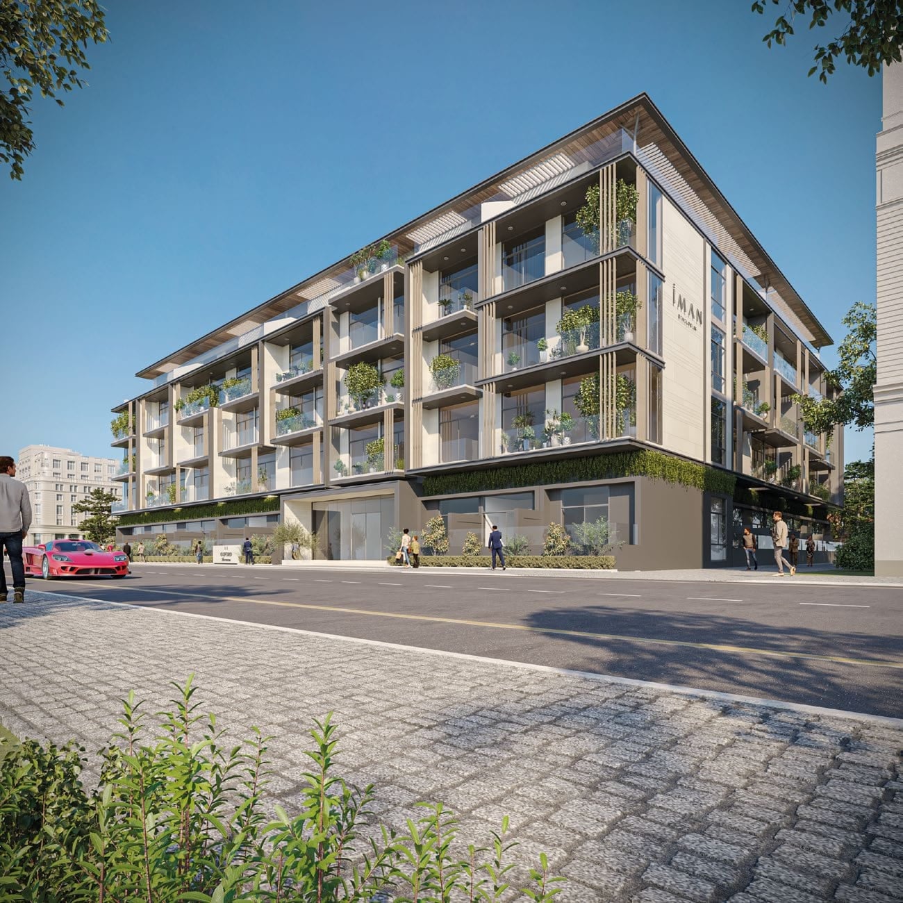 Oxford Terraces 2 by IMAN Developers, JVC (Jumeirah Village Circle). Render supplied by developer.