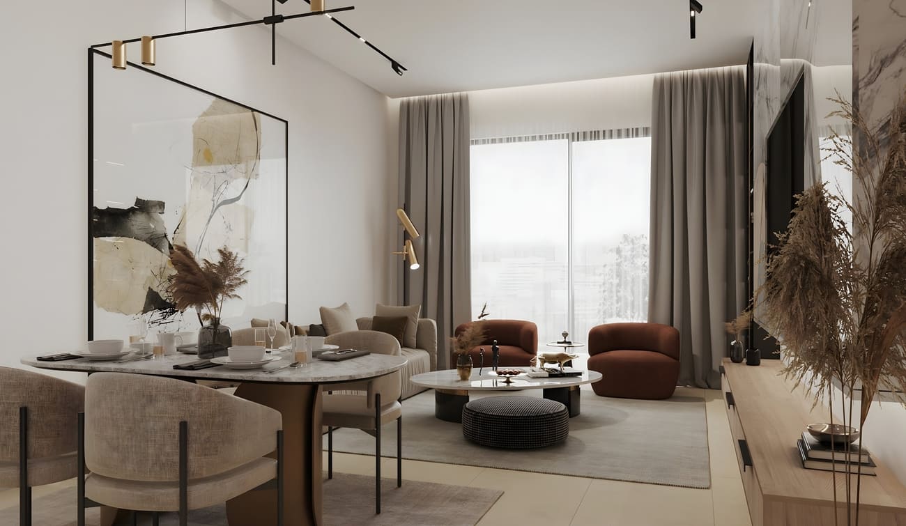 Divine Residencia by Takmeel Real Estate Development, image 7 of 11. Render supplied by developer.
