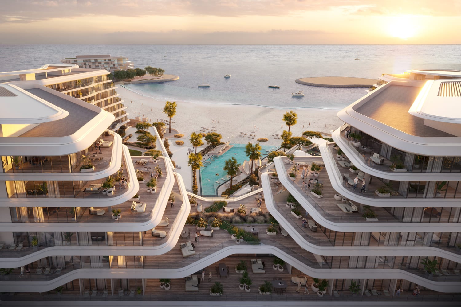 Porto Playa by Ellington, Mina Al Arab. Render supplied by developer.