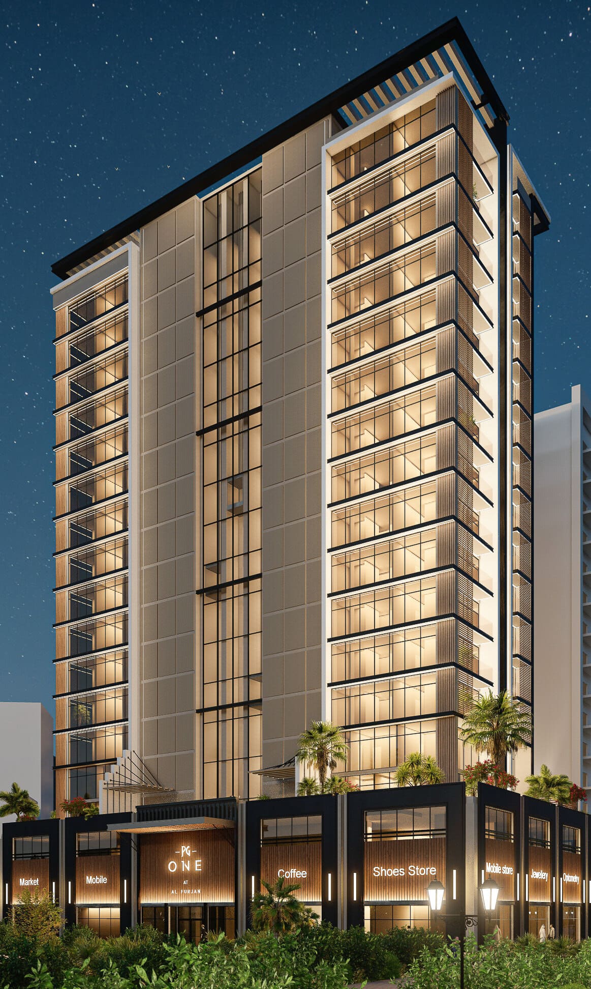 PG One by Pure Gold Living, Al Furjan. Render supplied by developer.
