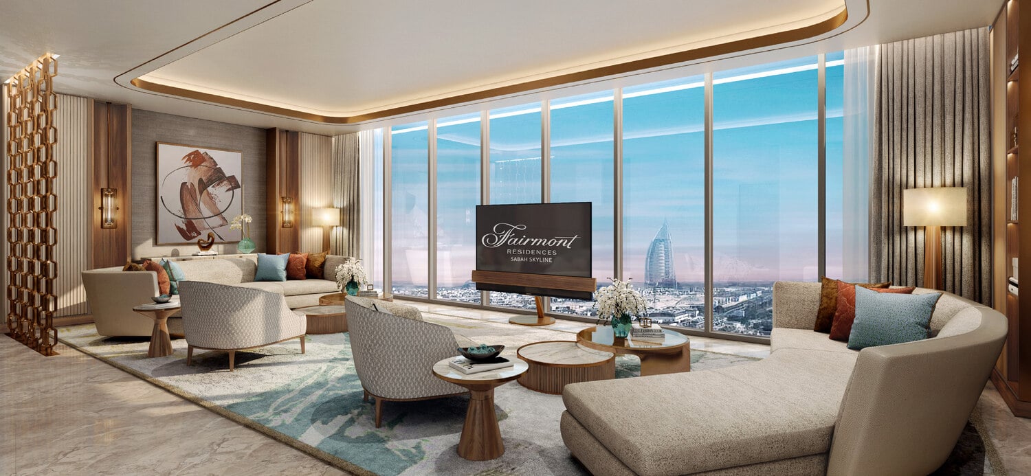 Fairmont Residences Dubai Skyline by RSG Group, image 5 of 6. Render supplied by developer.