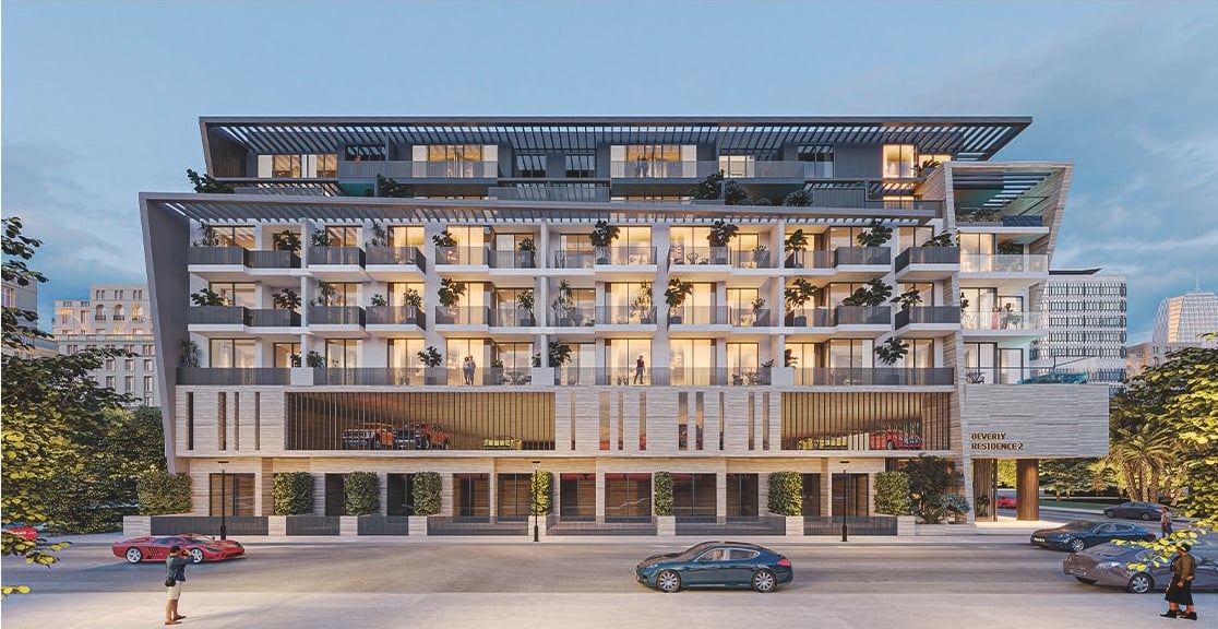 Beverly Residence 2 by HMB Homes, JVC (Jumeirah Village Circle). Render supplied by developer.