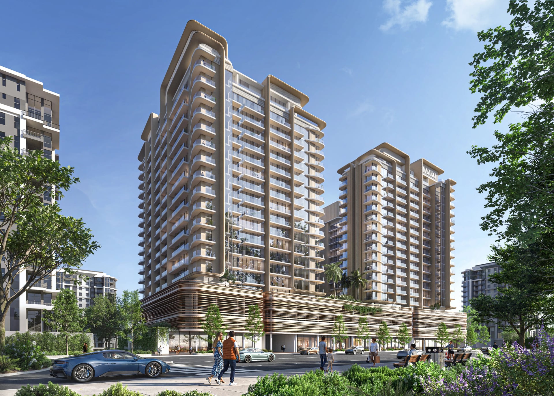 Jaddaf Beach Oasis by Azizi, image 3 of 7. Render supplied by developer.