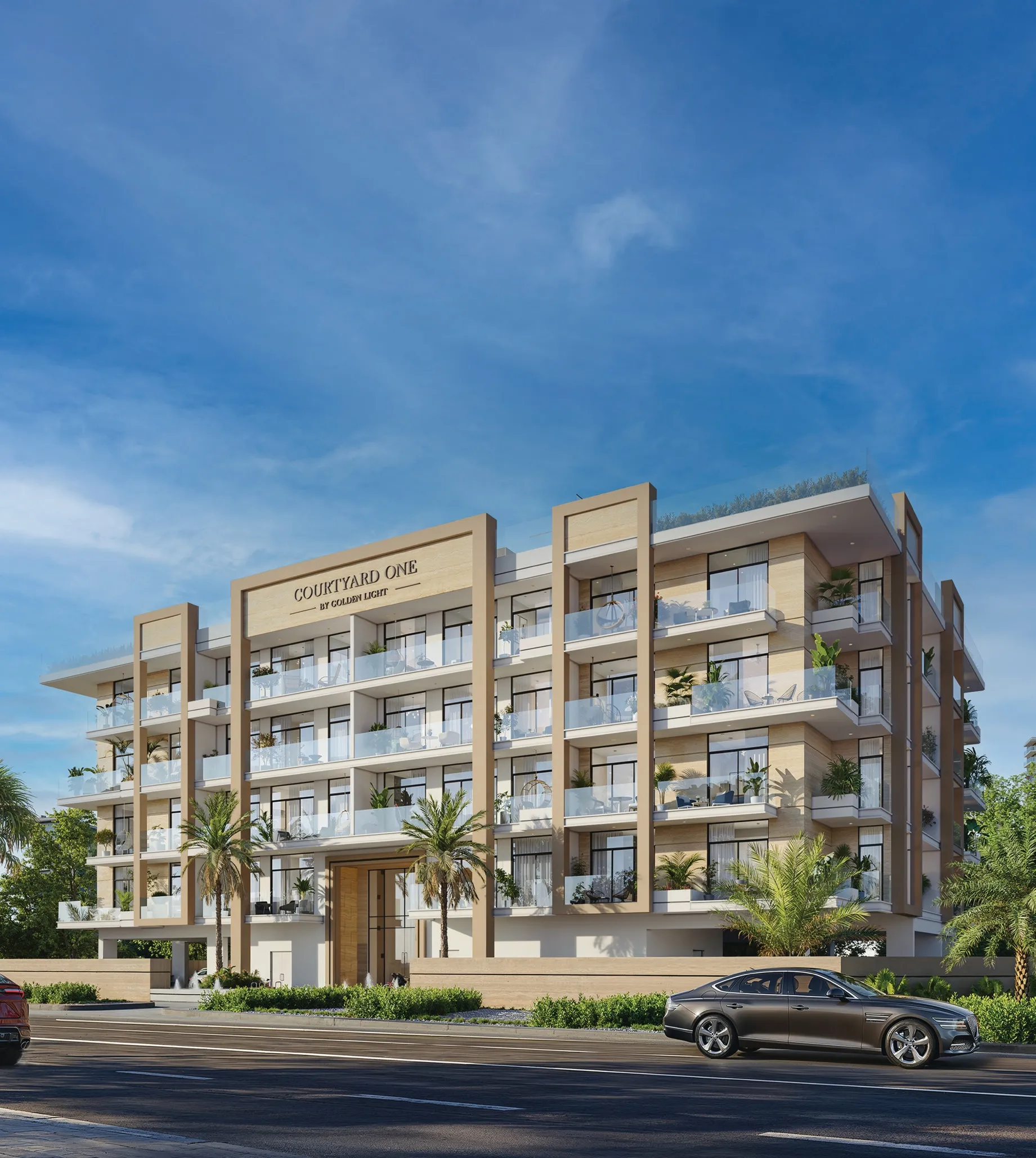 Courtyard One by Golden Light Real Estate Development, image 1 of 15. Render supplied by developer.