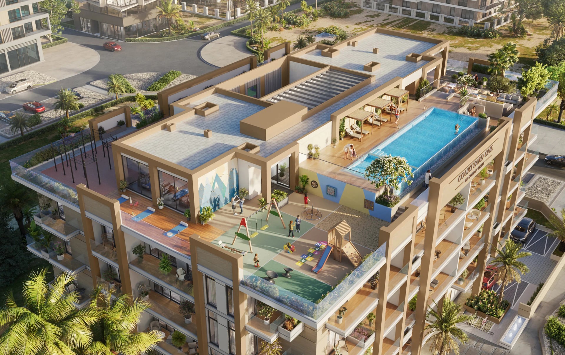 Courtyard One by Golden Light Real Estate Development, image 5 of 15. Render supplied by developer.