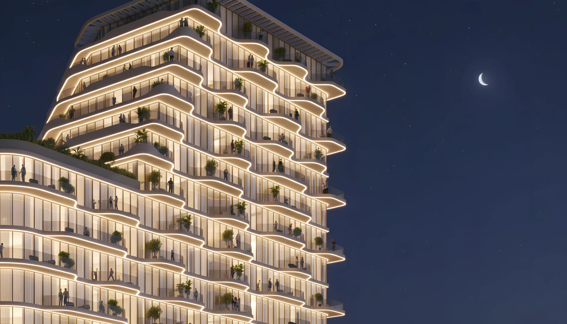 Royal Yacht Club Residence by Azimuth Development, image 1 of 16. Render supplied by developer.