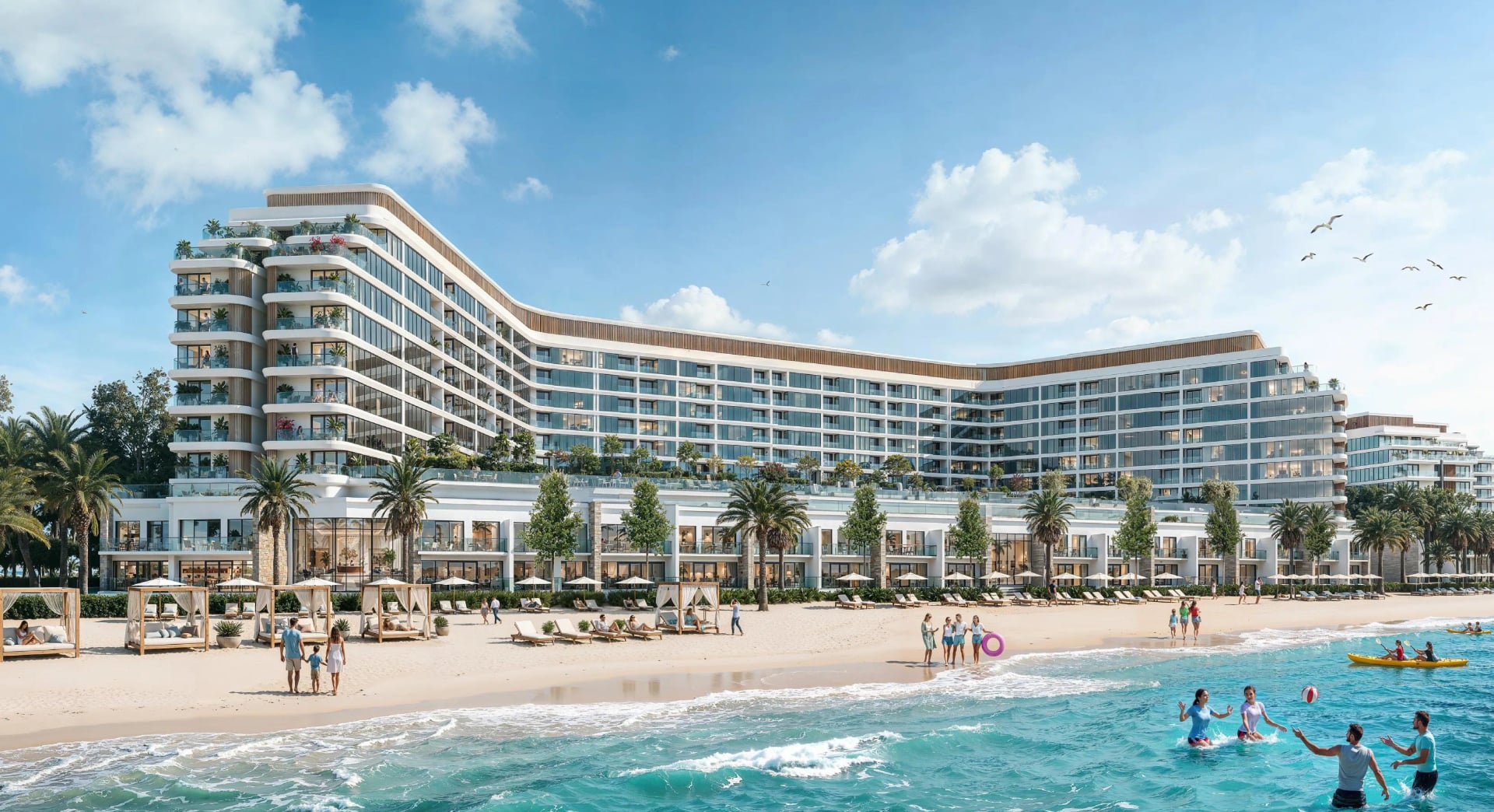 Tranquil Beach Residences by Sobha, image 1 of 6. Render supplied by developer.