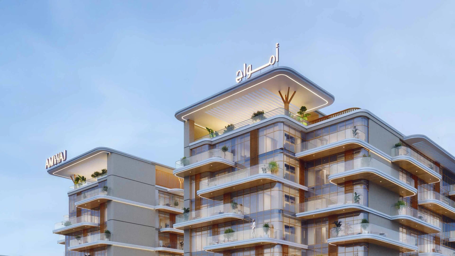 Kaia Residences by AMWAJ Development, image 1 of 24. Render supplied by developer.