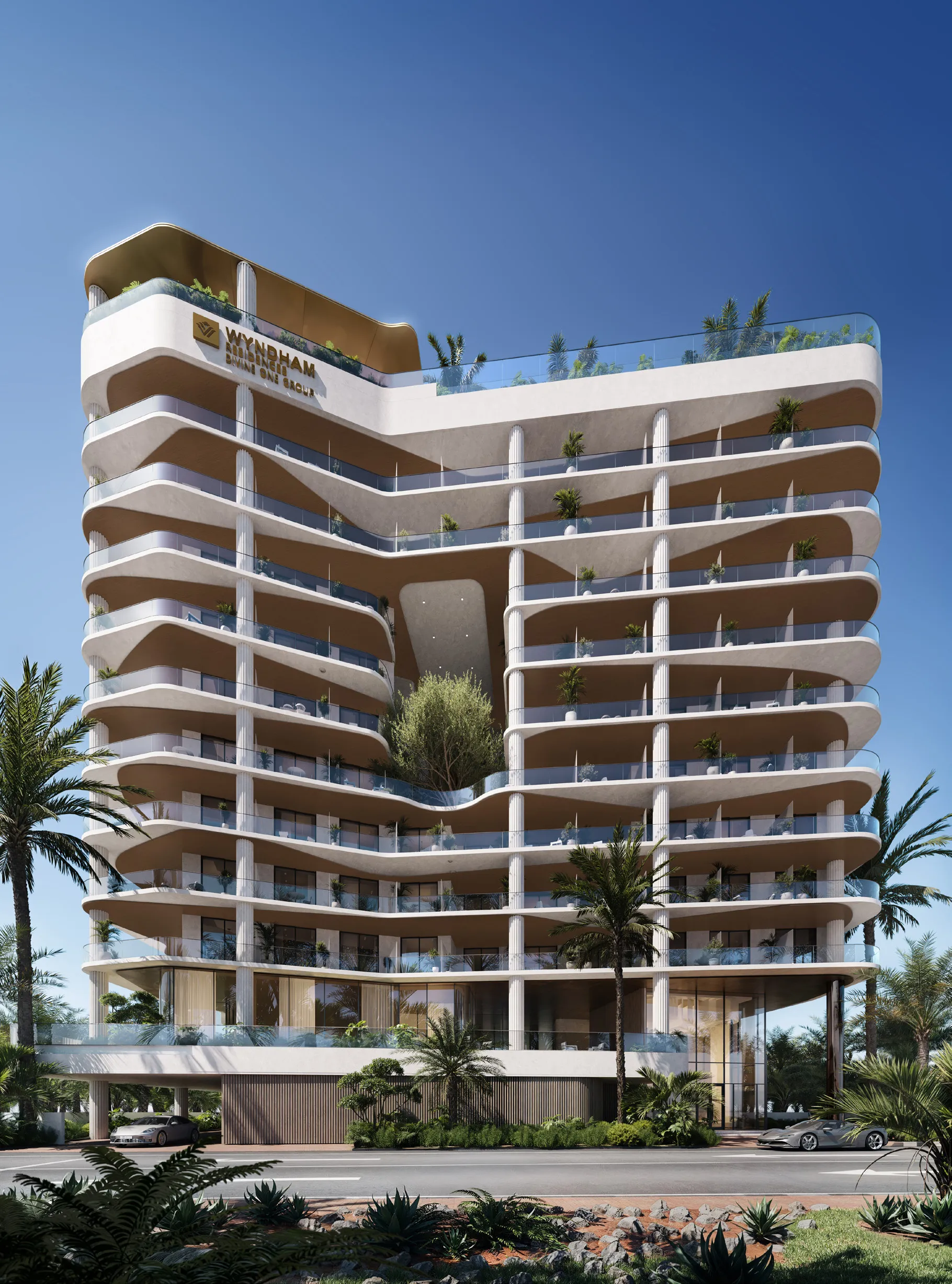 Wyndham Residences Al Marjan Island by Divine One Group, image 1 of 7. Render supplied by developer.