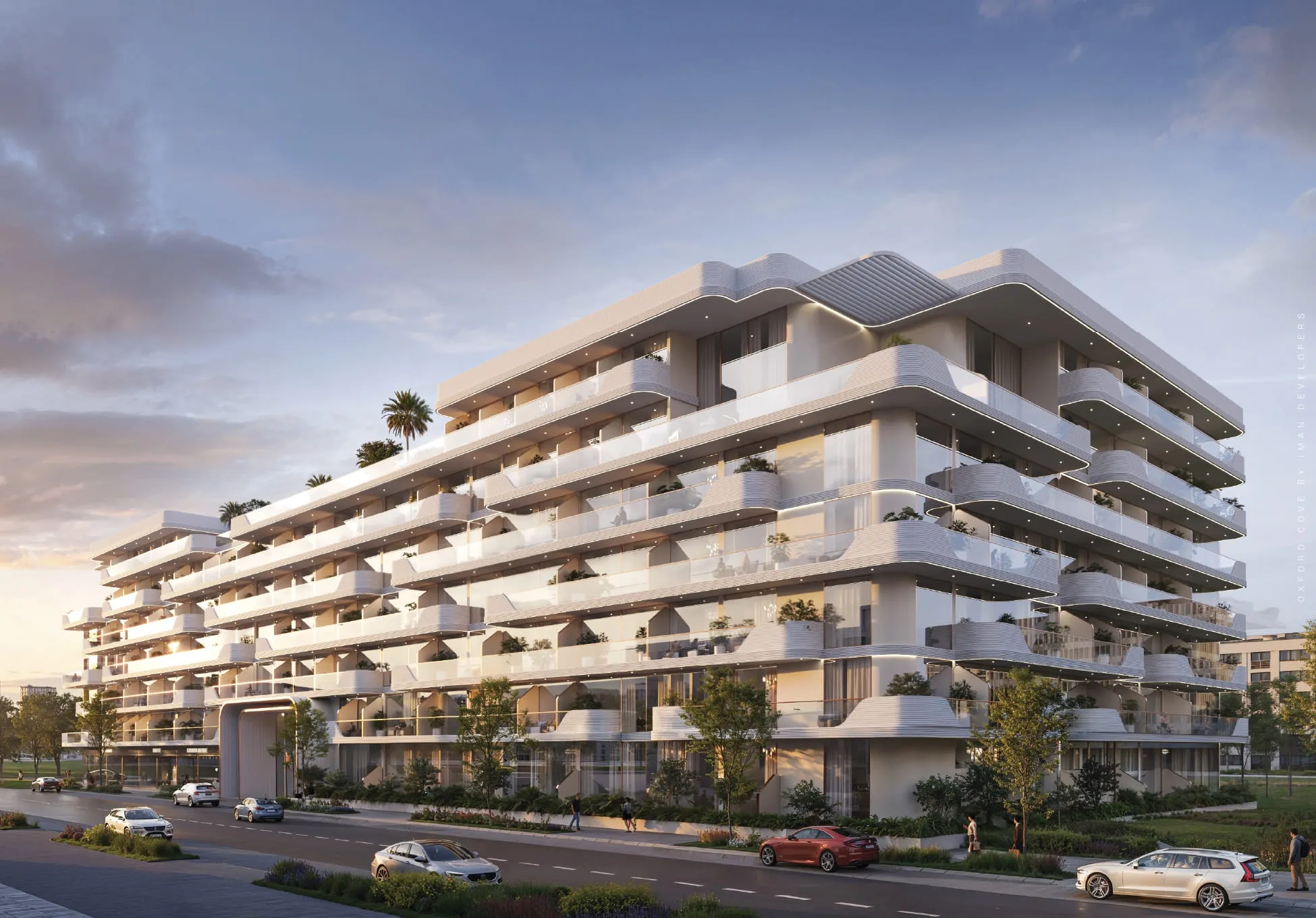 Oxford Cove by Iman by IMAN Developers, JVC (Jumeirah Village Circle). Render supplied by developer.