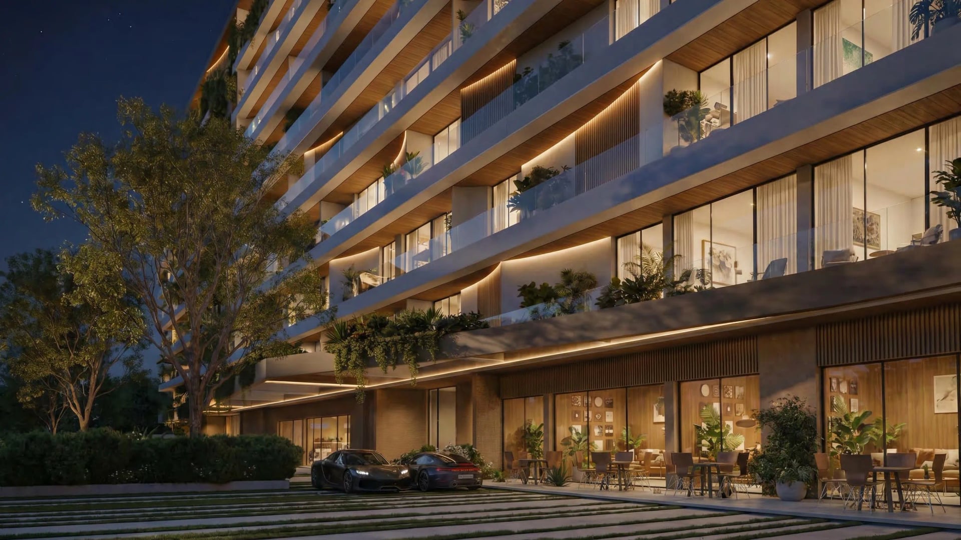 Lunaya Terraces by Zaya, image 1 of 15. Render supplied by developer.