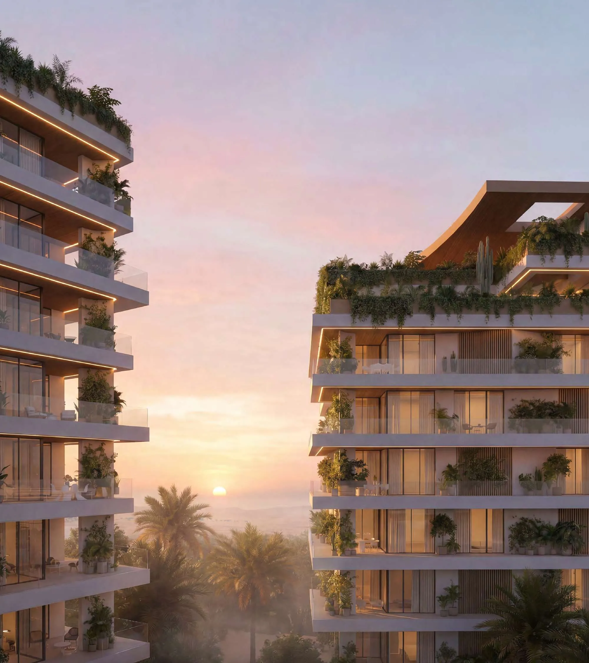 Lunaya Terraces by Zaya, image 2 of 15. Render supplied by developer.