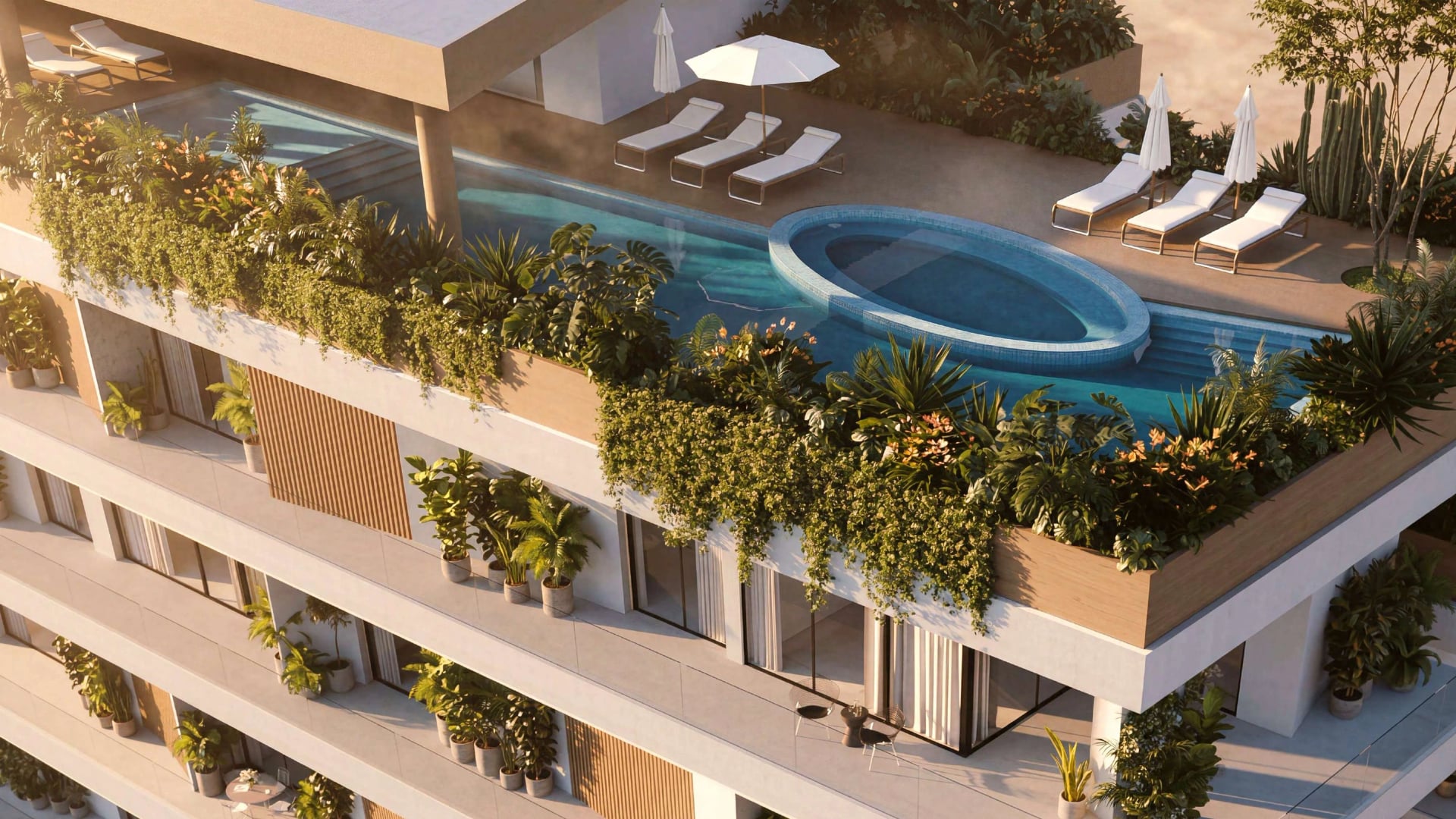 Lunaya Terraces by Zaya, image 3 of 15. Render supplied by developer.