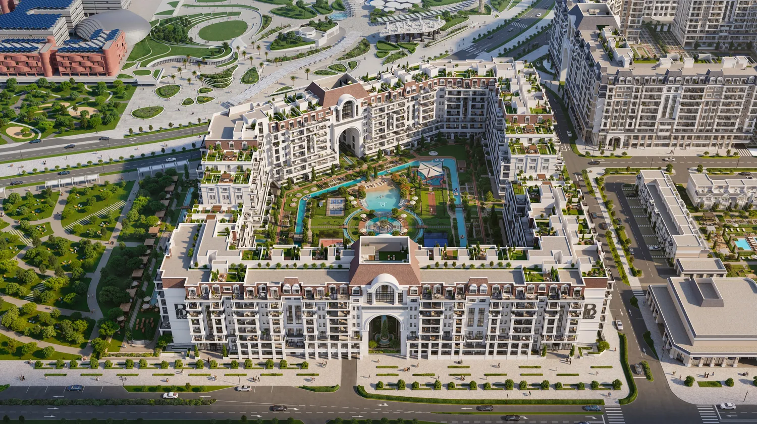 Bab Al Qasr Garden Residences 65 by Burtville Developments, image 4 of 17. Render supplied by developer.