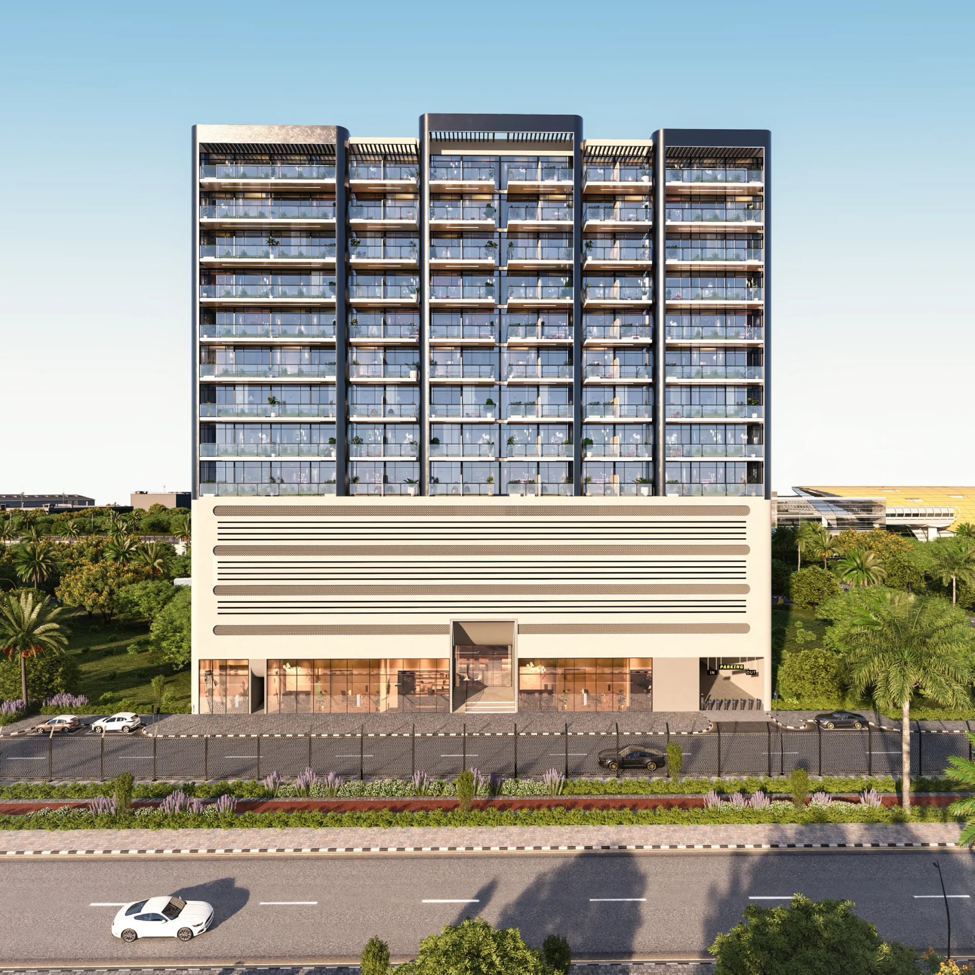 Empire Downtown - Jebel Ali by Empire Developments, image 2 of 3. Render supplied by developer.