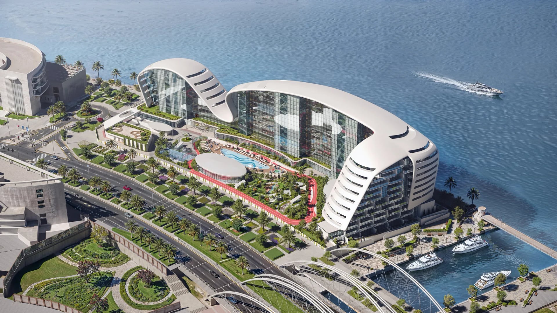 Hilton Residences Abu Dhabi Al Raha by Emirates Developments, image 2 of 14. Render supplied by developer.