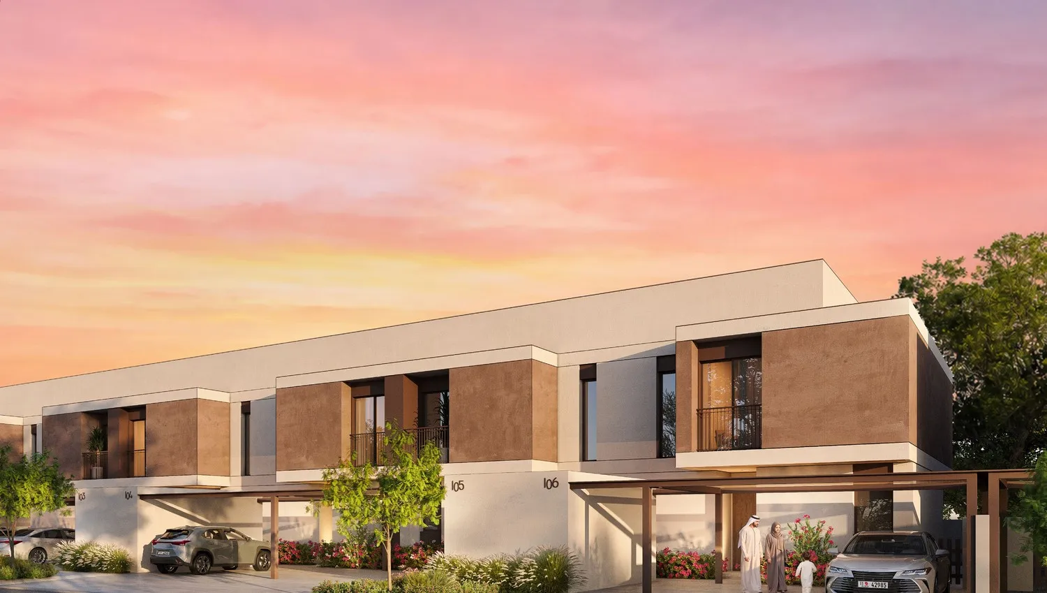 Al Ghadeer Parks by Aldar, image 1 of 8. Render supplied by developer.