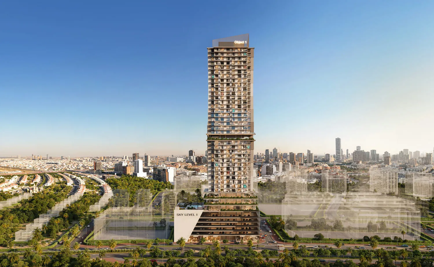 SKY LEVEL 1 by Object One, JVC (Jumeirah Village Circle). Render supplied by developer.