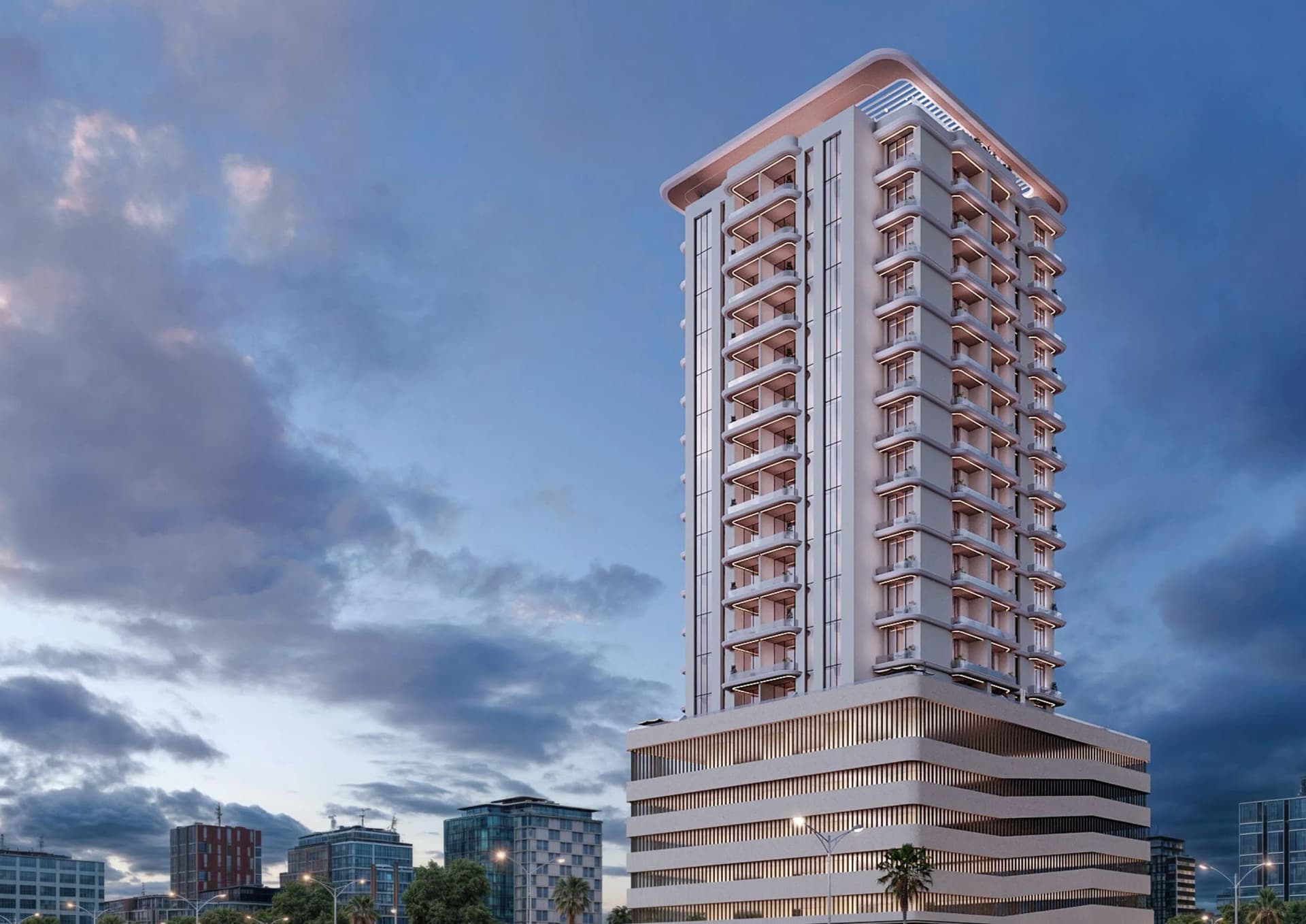 Celestara Residences by Al Dhana Real Estate Development, JVC (Jumeirah Village Circle). Render supplied by developer.