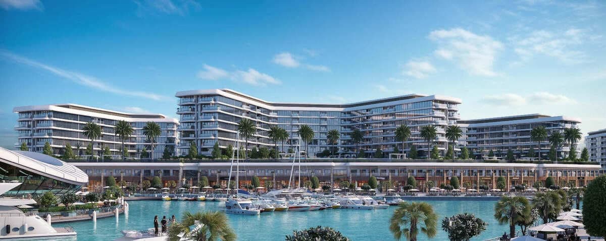 Yachtside Marina Residences by Sobha, Siniya Island. Render supplied by developer.