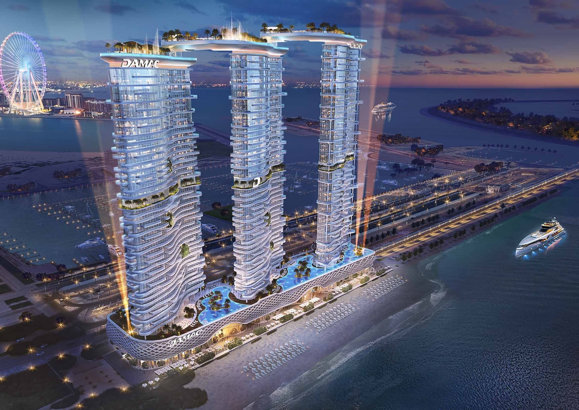 Damac Bay by Damac, Dubai Harbour. Render supplied by developer.