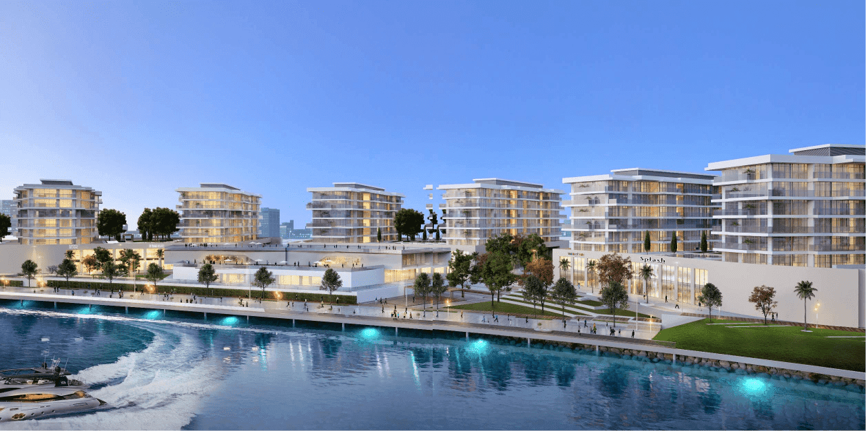 Blue Bay Walk by Ajmal Makan, Al Hamriya. Render supplied by developer.