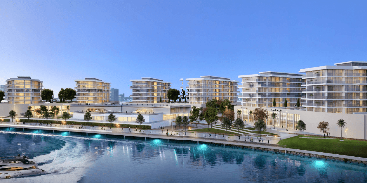 Blue Bay Walk by Ajmal Makan, Al Hamriya. Render supplied by developer.