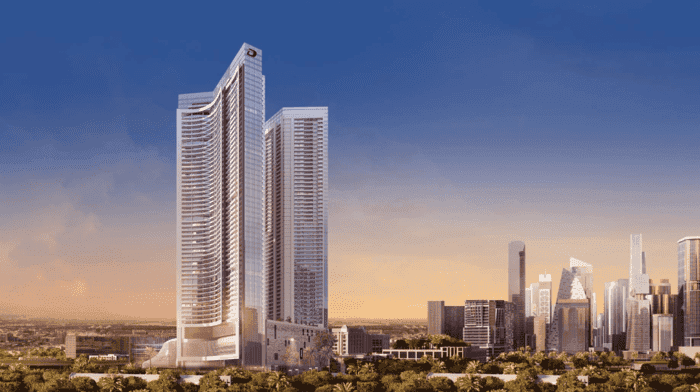 Aykon City Tower by Damac, Business Bay. Render supplied by developer.