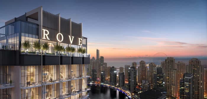 Rove Home Dubai Marina by IRTH Group, Dubai Marina. Render supplied by developer.