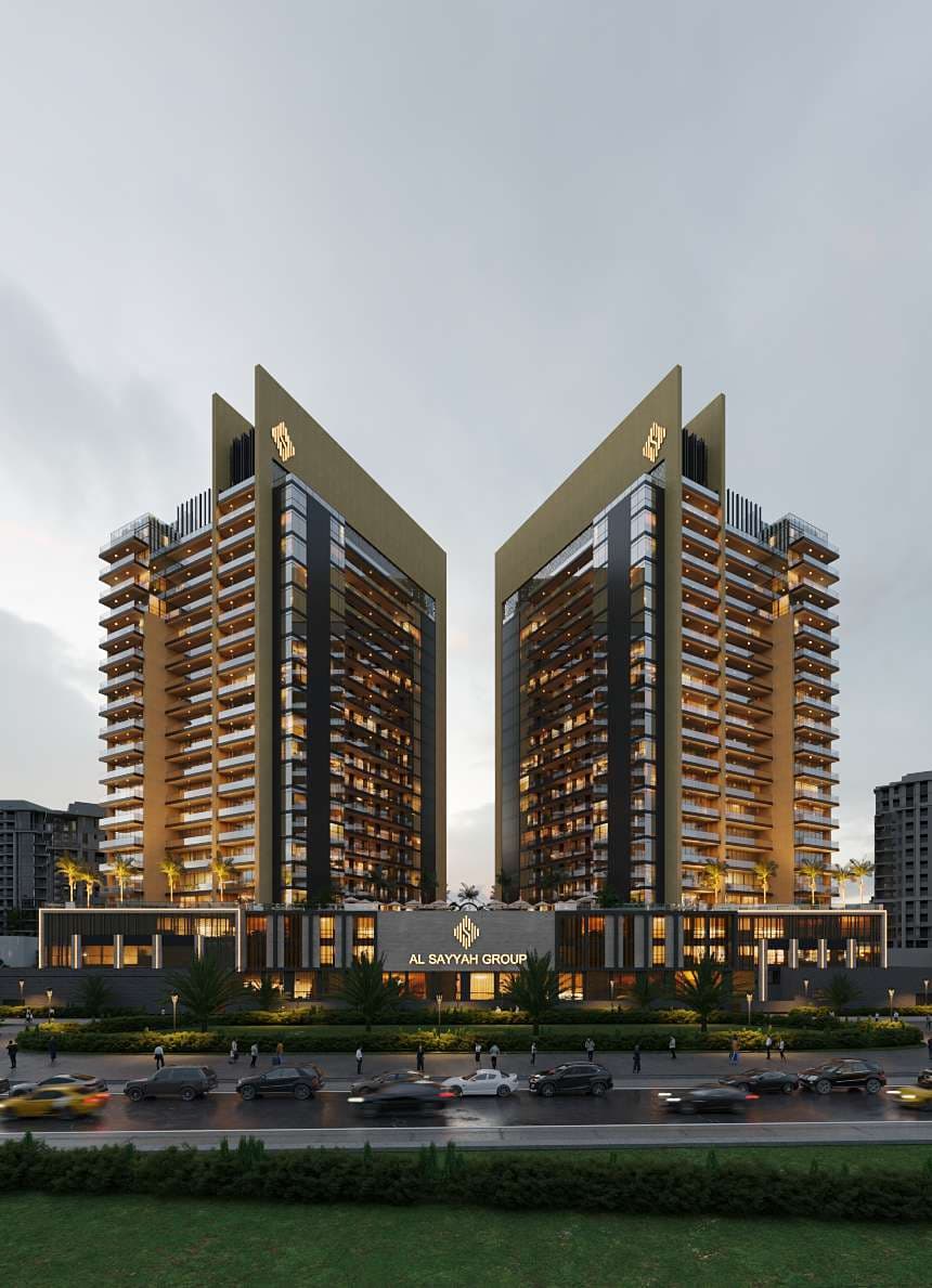 Butterfly Towers by Al Sayyah Group, Arjan. Render supplied by developer.